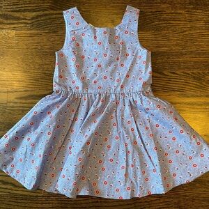 Tea Collection Blue and Red Floral Kids Dress